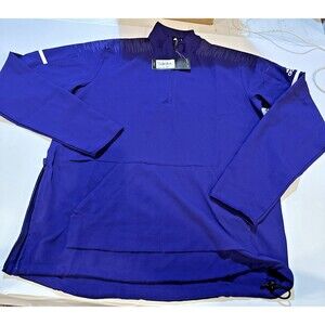 NEW ADIDAS Men's X Small Jacket 1/4 zip long sleeve Pullover Side Zip ROYAL Blue